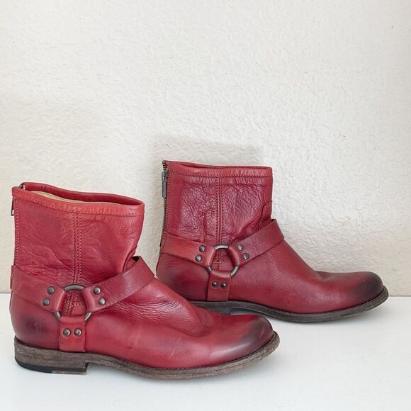 Vintage Frye red Phillip Harness short western cowgirl boots size 9 - Picture 4 of 15